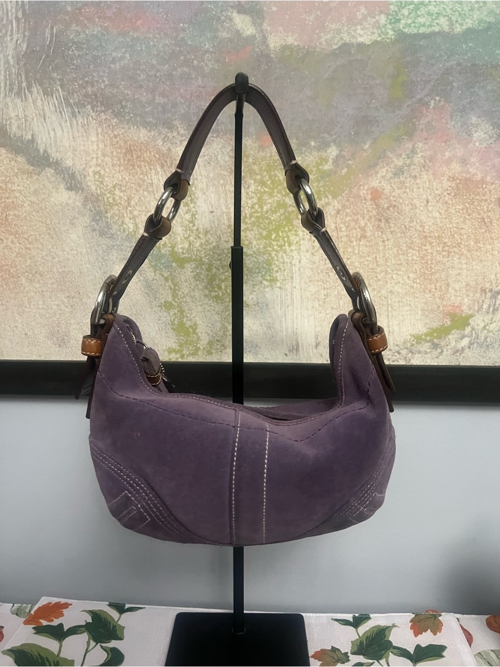 Vintage 2005 Coach Lavender Suede Soho Shoulder Bag with Tassel - Picture 3 of 12
